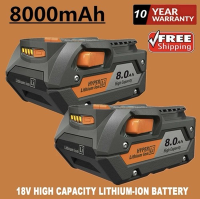 #ad 2X 18V 8000mAh Battery Lithium Battery for Ridgid R840085 R840087 Tools US $49.99