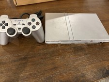PlayStation 2 PS2 Slim Satin Silver Console And Controller Only NO CORDS