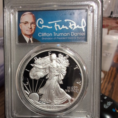 #ad #ad 2021 W PROOF SILVER EAGLE PCGS PR70 DCAM T1 ADVANCED RELEASE CLIFTON TRUMAN SIGN $299.90
