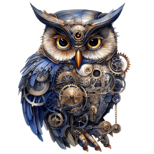 Steampunk Owl Steam Punk Animal Self Adhesive Vinyl Sticker