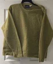 VTG Liz Claiborne LIZSPORT Sweater Pistachio Wool Blend Shoulder Buttons USA M