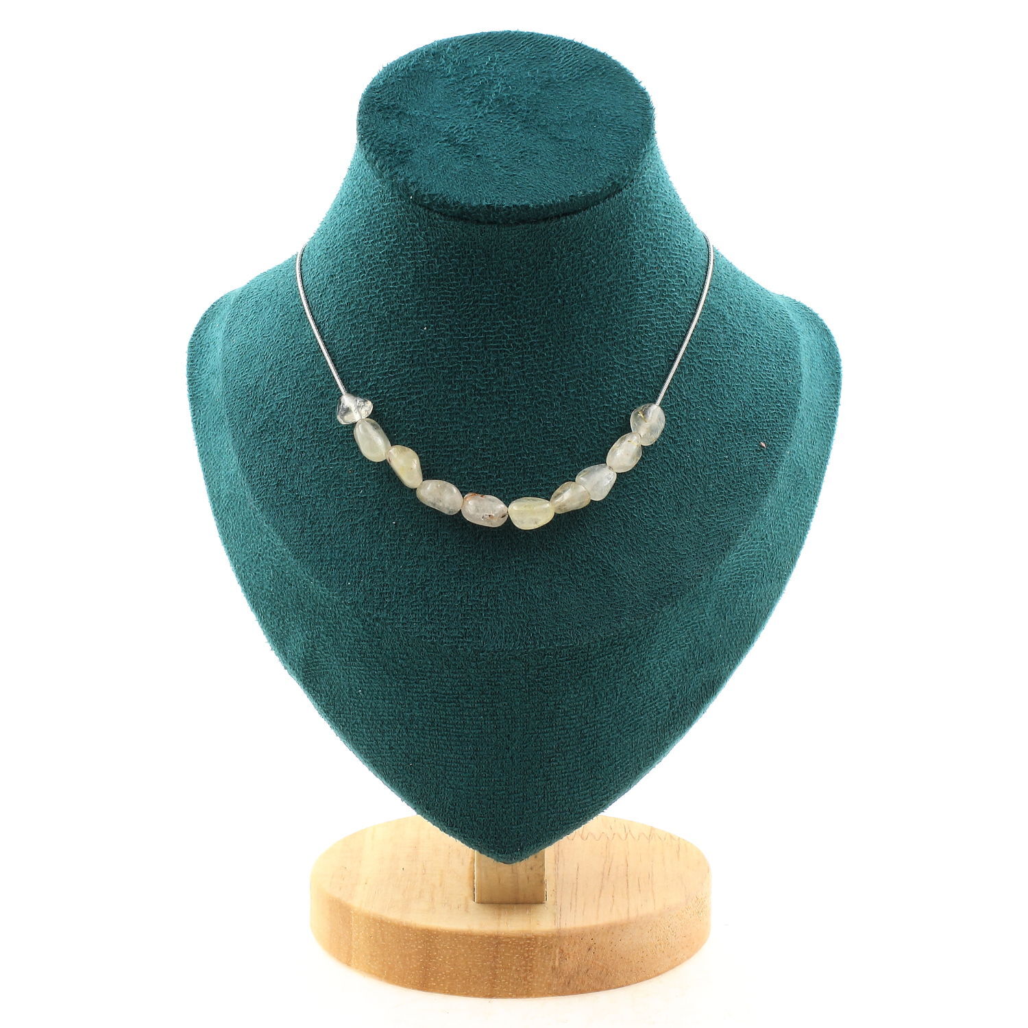 Collier Quartz à Rutile doré authentique du Brésil et chaine acier haut de gamme