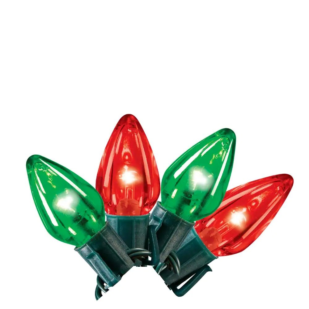 Home Accents Holiday 25 Ct Red and Green C9 LED Steady Lit Lights