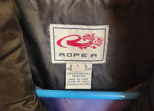 Roper Women’s Black Purple Puffer Quilted Winter Western Coat Jacket Size Large - Picture 5 of 6