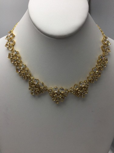 KATE SPADE Midnight Garden Crystal Flower Collar Necklace 226 D