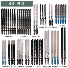 10-48 PCS Jigsaw Blades Set Assorted T-Shank Jig Saw Blades Wood Plastic Metal