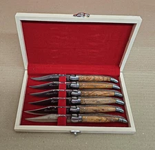 Set of 6 French Laguiole handle steak knives