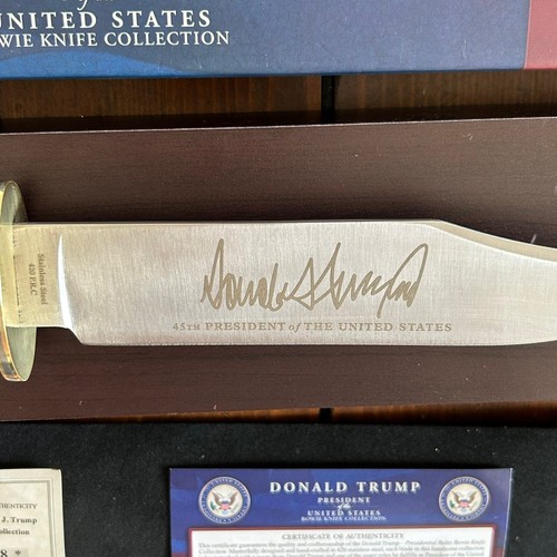 President Donald Trump Head of State Stainless Steel Bowie Knife - Picture 9 of 9