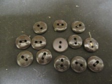 Boy Scout Buttons, Brown Plastic, Flat Back, Raised Front, Lot of 13       c67