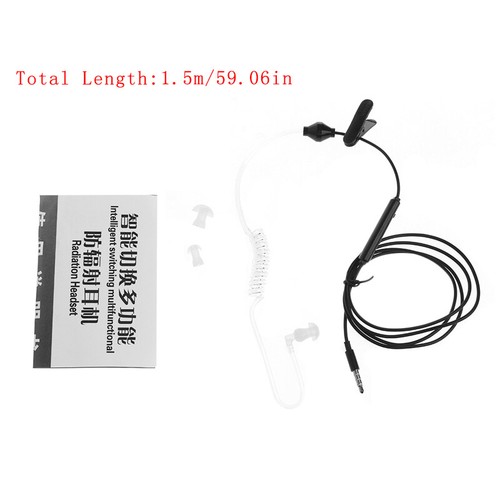 New 3.5mm Air Tube Anti-radiation Stereo In-Ear Single Headset Earphone With Mic - 第 1/8 張圖片