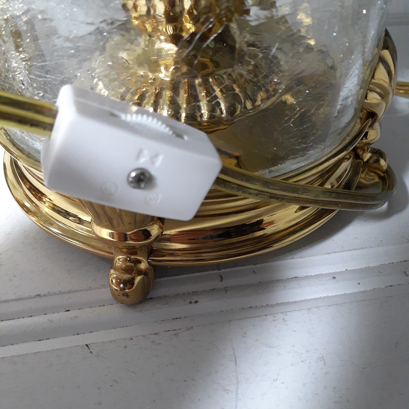 Hurricane Lamps Brass & Crackled Glass Small Base Candelabra Bulbs 12.5 in. Tall eBay