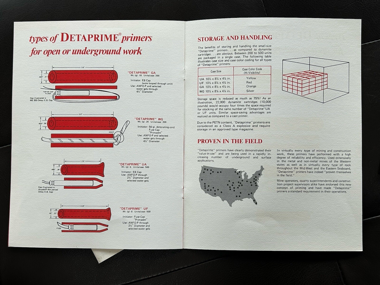 💥Vintage 1976 DuPont Brochure On Blasting Detaprime Primers + Blasting