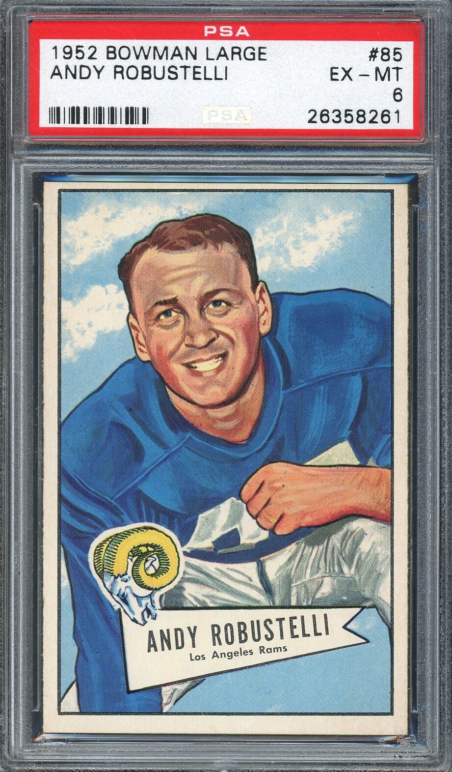 1952 Bowman Large Football #85 Andy Robustelli PSA 6