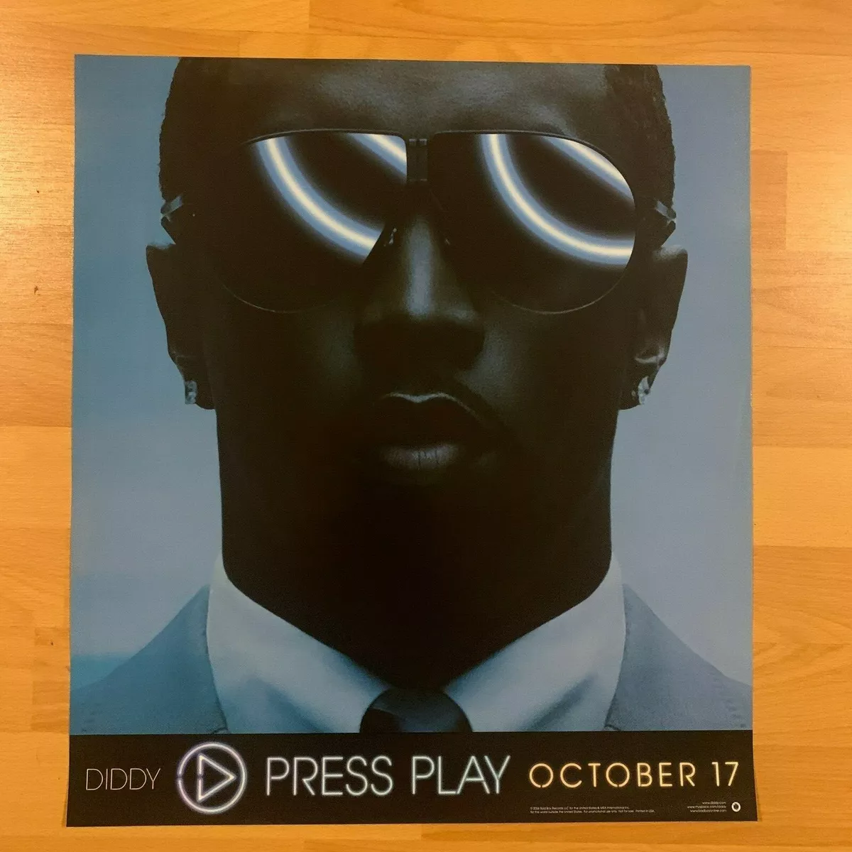 P. DIDDY Press Play Promo 17 x 19 Poster Hip Hop Rap Puff Daddy BAD BOY  Puffy