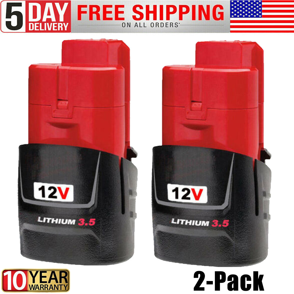 Upgrade with Milwaukee M12 12V 3500mAh Li-Ion Battery 2-Pack
