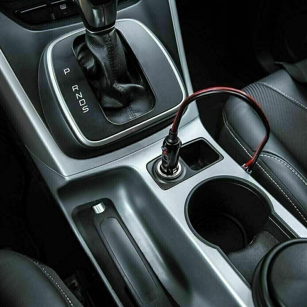 2Pcs Car Fused Cigarette Lighter Adapter Male Plug Replacement with LED Light