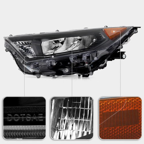 Headlight Assembly For 2019-2022 Toyota RAV4 LE XLE LED Black Left+Right Side - Picture 7 of 11