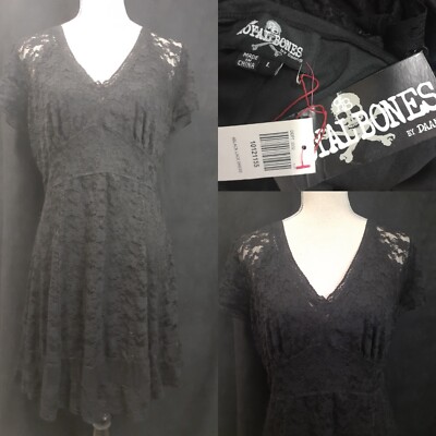 Royal Bones by Tripp L Black Lace Goth Grunge Punk Dress Princess Barbie  Dark | eBay