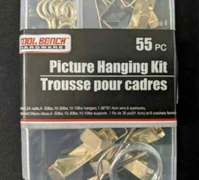 NEW TOOL BENCH Picture Hanging Kit - Trousse pour cadres - 55 pieces