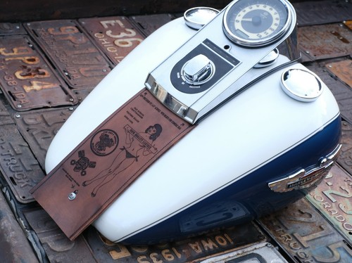 Harley Davidson Leather Gas Tank Panel Bib Softail Dyna US Army Proud Military  - Bild 9 von 11