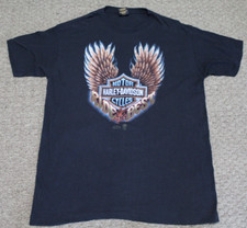 VTG 1987 3D Emblem Harley Davidson Ride The Best Eagle Wings Toronto T-Shirt XL