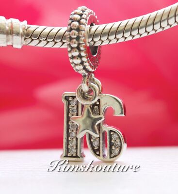 Authentic Sterling Silver 16 Years of Love Dangle Charm, Clear CZ 797261CZ