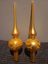 VINTAGE TREE TOPPERS GOLD GLASS X 2