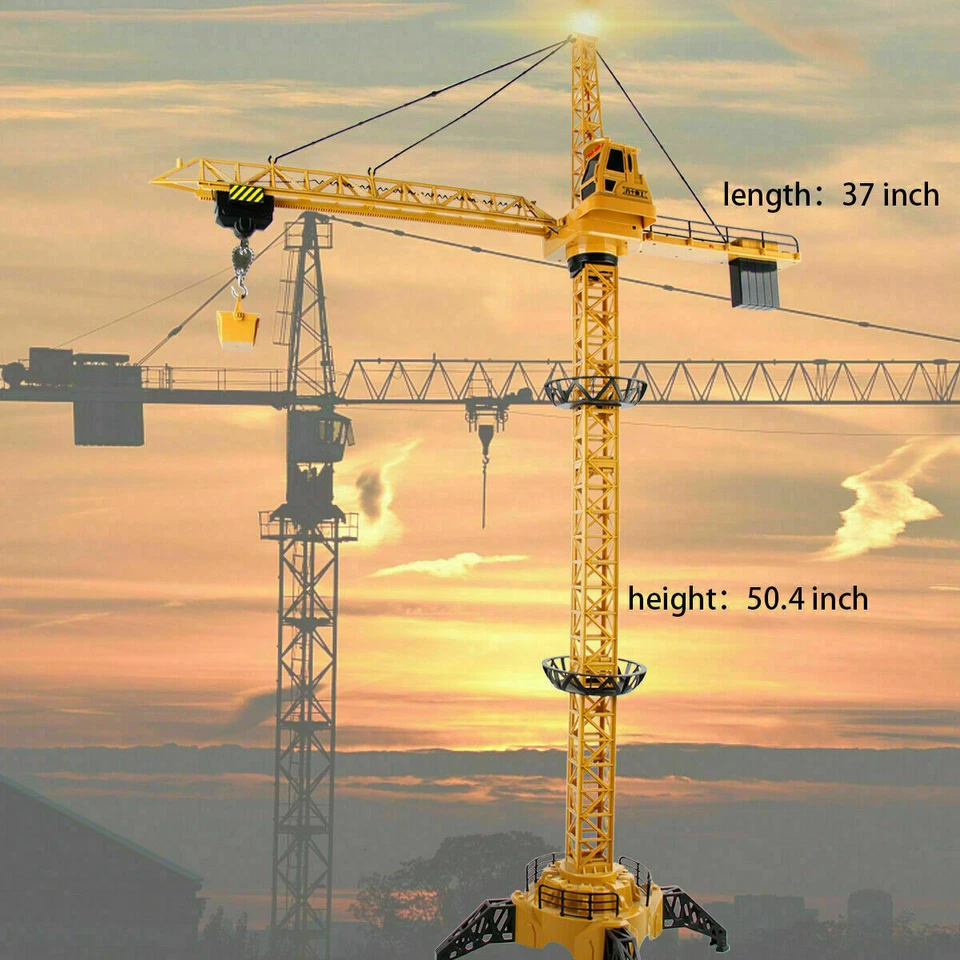 Grúa torre de rotación 680 RC construcción simulación juguete para niños regalo resistente Foto 4 de 4