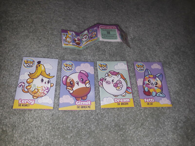 RARE PIKMI POPS WONDER BALL ALL 4 COLLECTOR CARDS SERIES 1