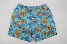 Vineyard Vines Mens Large Blue Fish Floral Lined Swim Trunks Shorts