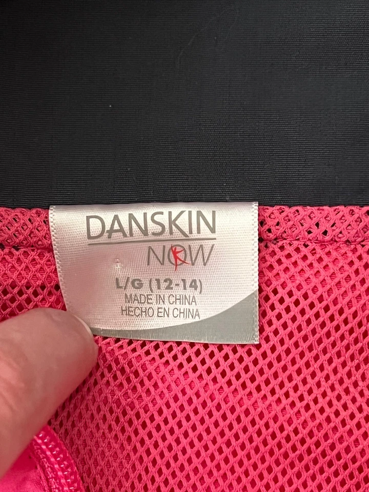 Chaqueta cortavientos Danskin Now para mujer grande (12-14) rosa cremallera completa ligera Foto 4 de 4