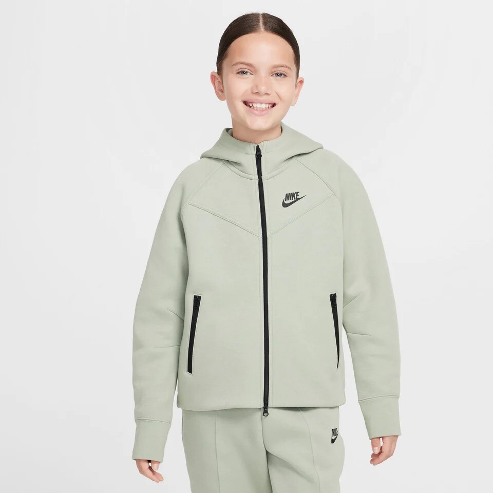 Nike Tech Pack Fleece Full Zip Hoodie Kids Girls Jade FD2979