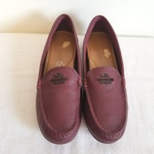 Coach Mary Lock Up Leather Burgundy Loafers Womens Size 6