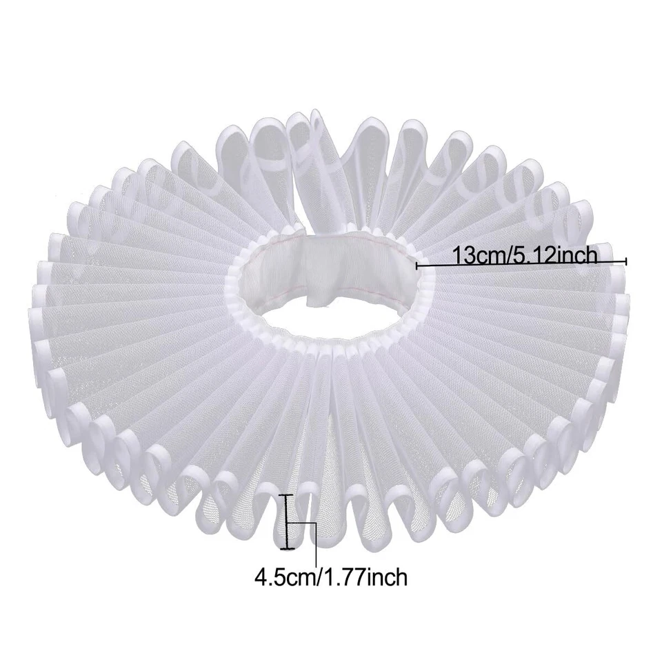 Elizabethan Neck Ruff Collar Detachable for Medieval Costume Ensembles - Image 2 of 4