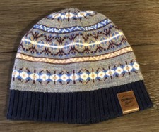 OSHKOSH Toddler Boys Blue Reversible Multi-color Beanie Hat Size 2T-4T