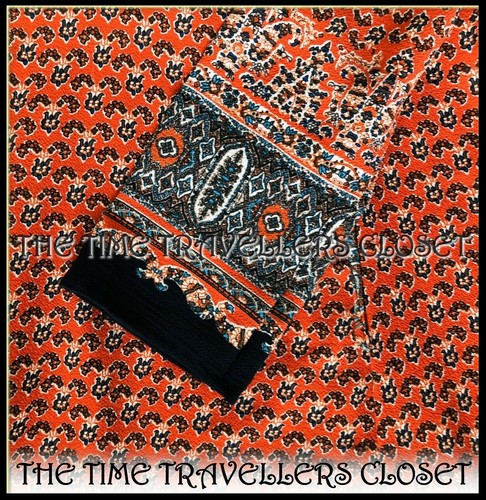 MAXI ABITO INDIANO NUOVO CON ETICHETTE GLAMOUR ROSSO NAVY BORDO MEDIO UK 12 40 8 ASO ROYAL POW - Foto 9 di 16