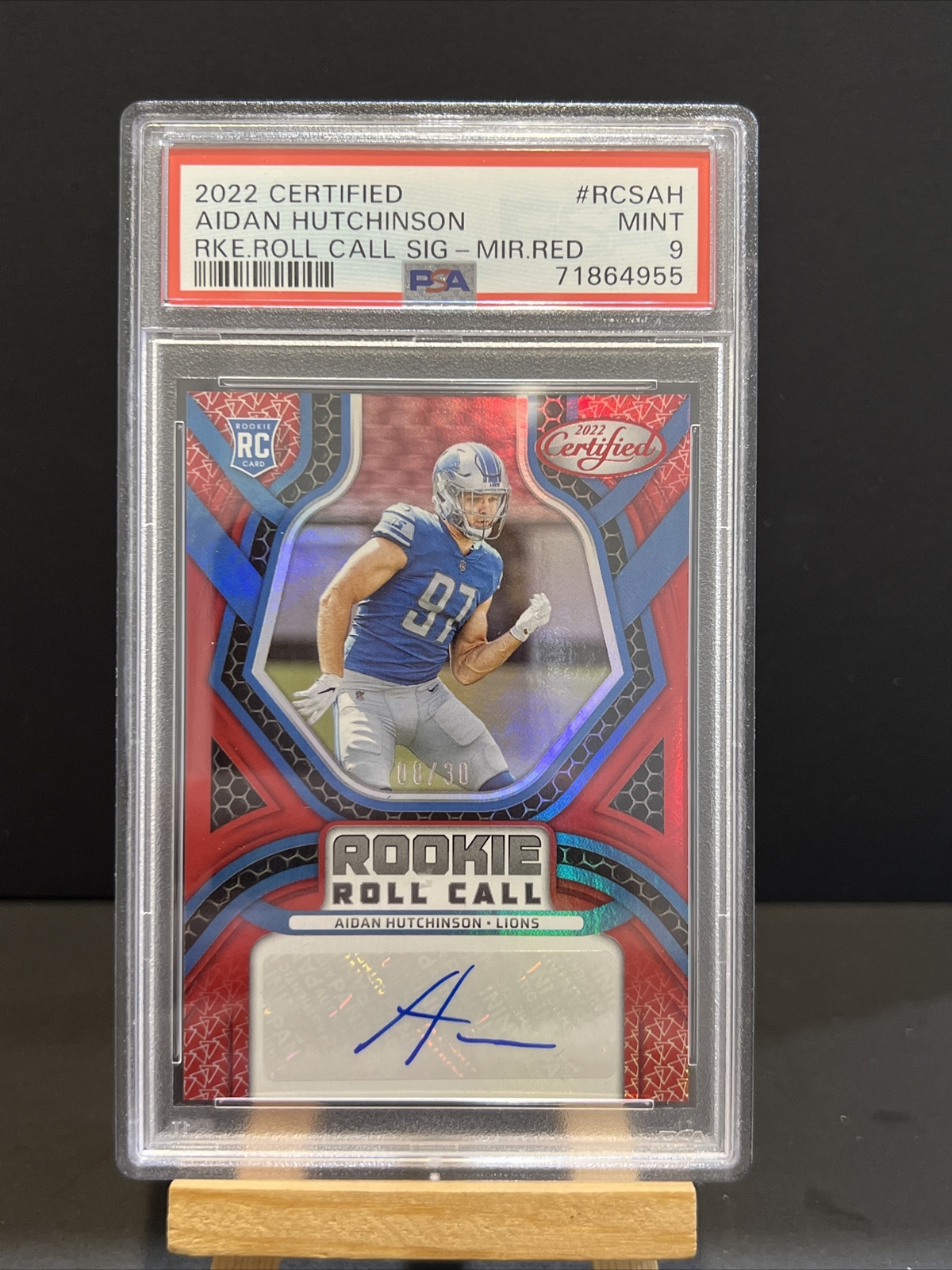 Aidan Hutchinson Panini Certified Rookie Roll Call Signatures #RCSAH Mirror Red