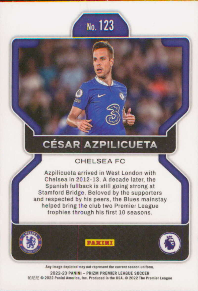 チェルシー　22-23シーズン　アスピリクエタ 2022-23 Panini Prizm Premier League #123 Cesar Azpilicueta Chelsea