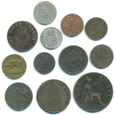 Altdeutschland + Welt, Lot von 12 Münzen