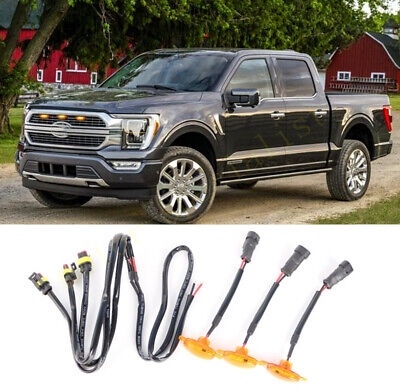 Yellow KOKEEONE Automotive Front Grille Lights Fit for 2004-2019 Ford F150 F250 F350 Raptor External LED Yellow Light 3 Packs 