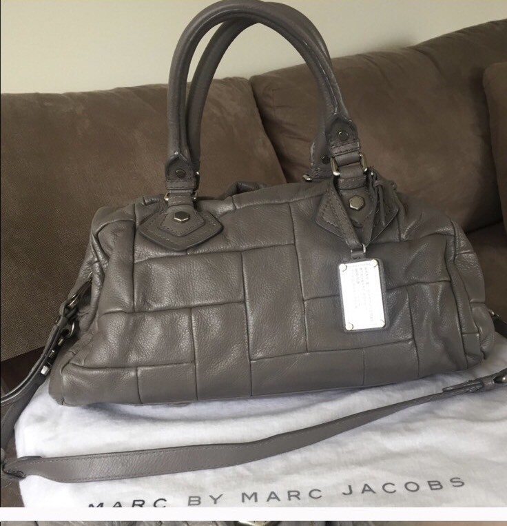 Marc Jacobs Patchwork Genuine Leather Gray Silver… - image 4