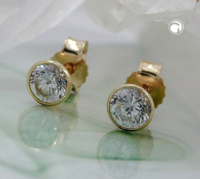 ECHT GOLD Ohrstecker mit je 1 Zirkonia 2,90 mm Gold 333er 8 Kt. per 1 Paar !