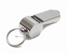 Fischietto in metallo cromato piccolo per vigile urbano Polizia Locale Municipal