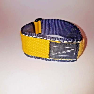20mm Wrap-Around Nylon Watch Strap Band Men's Women's Sport Watch Yellow & Black