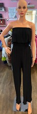 NWT New Mix Black Off the Shoulder Pleated Jumpsuit Size:M