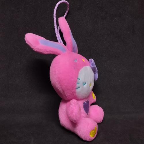 2011 Hello Kitty McDonald's Colorful Bunny Plush Toy Keyring Pink - Picture 7 of 9