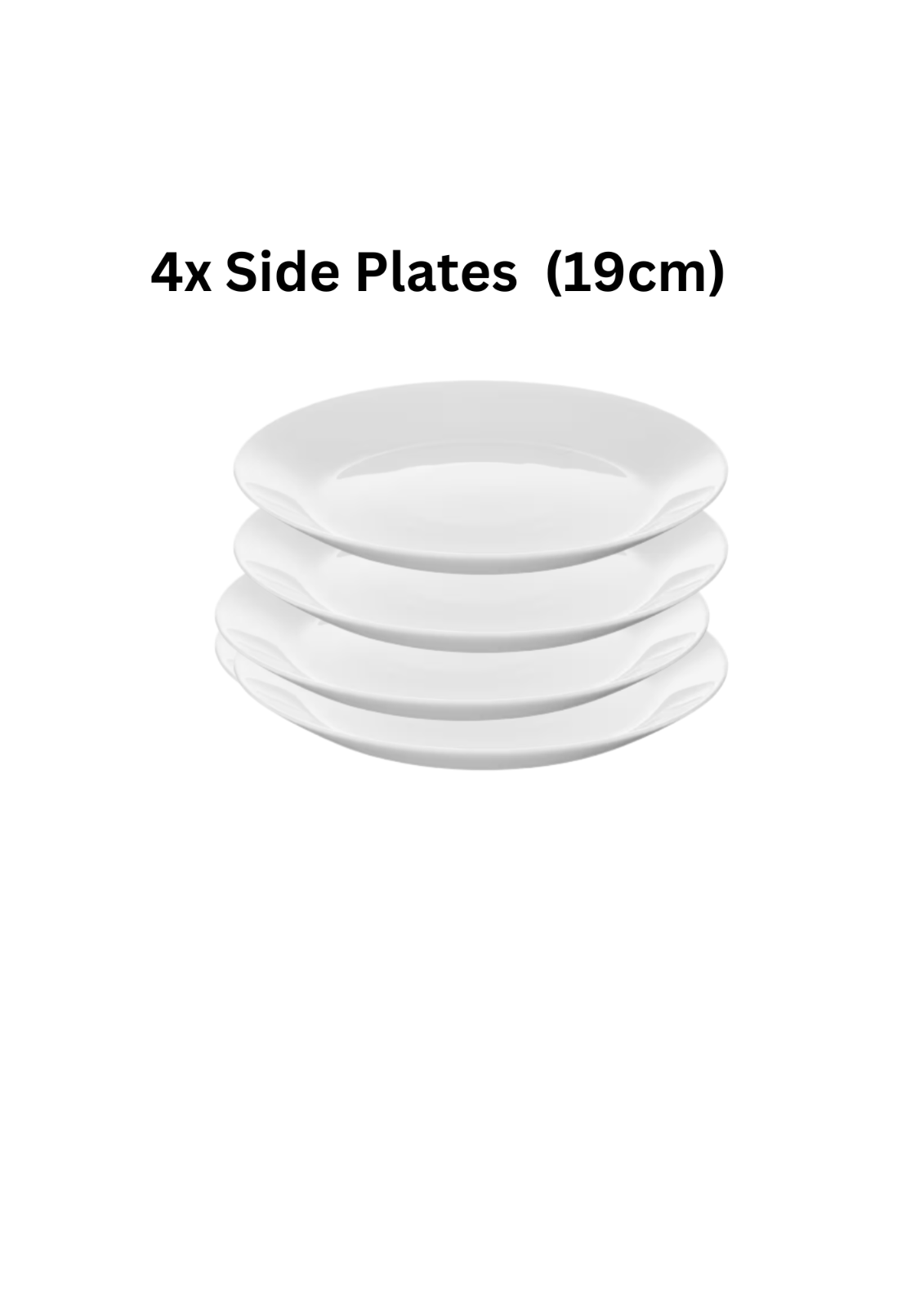 4 x White Dinner Plates Bowls Side Sandwich Dessert Cereal Crockery