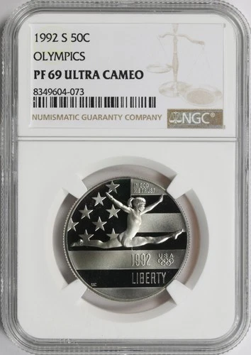 1992-S 50c Olympics (Gymnast) Commemorative Half Dollar NGC PF69 Ultra Cameo