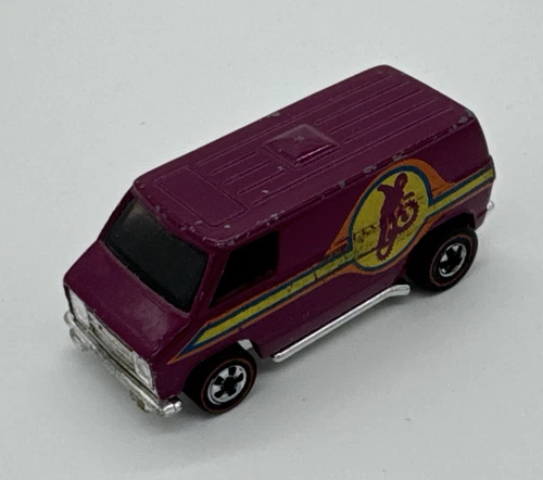 Hot Wheels Redline Chevy MOTOCROSS SUPER VAN Plum Purple HK Gray Glass Original