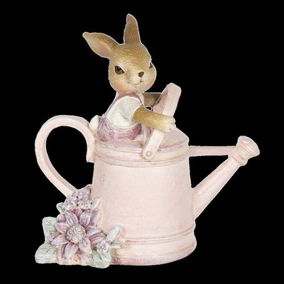 6PR3304 Oster-Hase-Häsin-Deko-Figur in Giesskanne 10*6*11 cm Clayre & Eef